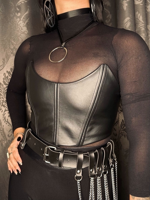 Corset Bat Girl Sintético - Pronta entrega PP