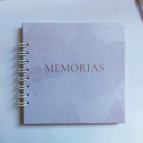 Caderno Livro de Memórias Artesanal Wire-o - Capa Dura - Artifiquei - Papelaria & Canecas Criativas