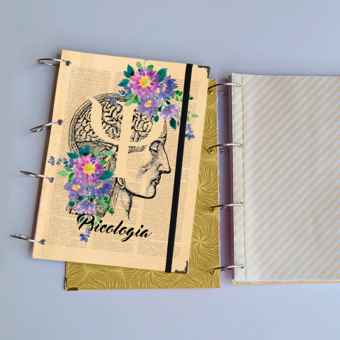 Caderno Psicologia Vintage (argolas articuladas)