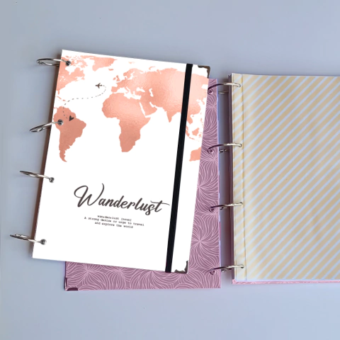 Caderno Viagens Wanderlust (argolas articuladas)