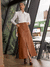 Saia Quelen Caramelo Couro - Estação Store - Moda Feminina Elegante e Moderna  | Compre Agora e Arrase!
