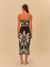 Saia Midi Foz Preto E Off Farm - comprar online