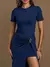Vestido Isa Fivela Em Metal Azul Marinho Amb - Estação Store - Moda Feminina Elegante e Moderna  | Compre Agora e Arrase!