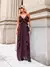 Vestido Paloma Longo Vinho - comprar online