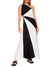 Vestido Ombro So Bicolor Preto/Off Farm
