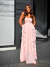 Vestido Aysha Longo Com Babado Rosa