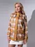 Casaco Jussara Xadrez Camel Alongado Flanelado Amb - comprar online