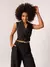 Colete Preto Sonia Alfaiataria Com Cinto Amb - comprar online