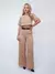 Conjunto Elizabeth Blusa Cropped E Calca Camel