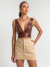 Cropped Mariza Marrom Couro Eco Amb - comprar online