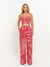 Calça Jade Listrada Vermelho Amb