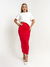 Saia Lavinia Drapeado Vermelho Amb - comprar online