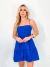 Vestido Curto Pregas Azul Farm - comprar online