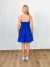 Vestido Curto Pregas Azul Farm - Estação Store - Moda Feminina Elegante e Moderna  | Compre Agora e Arrase!