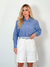 Cinto Eloa Couro Fivela Azul - comprar online