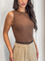 Blusa Larissa Canelada S/Manga Marrom - Estação Store - Moda Feminina Elegante e Moderna  | Compre Agora e Arrase!
