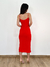Vestido Talita Midi Franzido Vermelho na internet