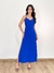 Vestido Luci Longuete Com Fenda Azul - comprar online