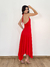 Vestido Jaque Midi Frente Unica Vermelho - comprar online