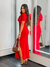 Imagem do Conjunto Laura Saia + Blusa Vermelho Canelado