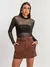 Blusa Diana Preto Manga Longa Tule Amb