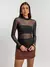 Blusa Diana Preto Manga Longa Tule Amb na internet