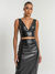 Cropped Mariza Preto Couro Eco Amb