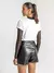 Shorts Flavia Preto Couro Eco Amb - comprar online