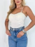 Top Cropped Katia Em Veludo Off White na internet