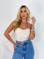 Top Cropped Katia Em Veludo Off White