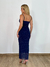 Vestido Lorena Franzido Com Hotfix Azul Marinho na internet
