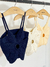 Cropped Top Flora Azul Marinho - comprar online