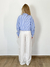 Camisa Cropped Keiti Listrada Azul E Off - comprar online