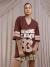 T-Shirt Tati School Alongada Marrom Amb na internet