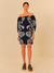 Vestido Curto Tropical Preto/Off Farm