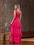 Vestido Roberta Rosa Longo Fenda E Babados Amb na internet