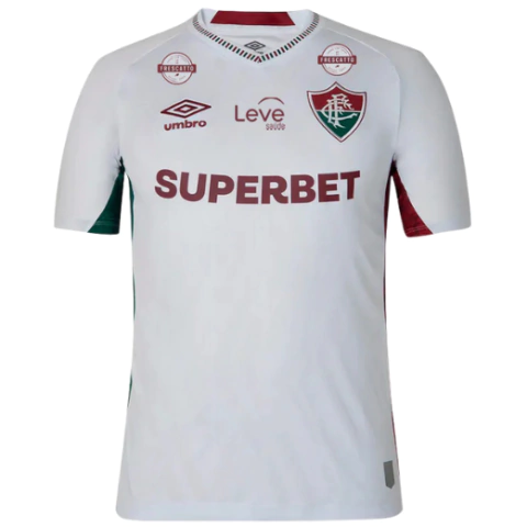 Camisa Fluminense II 25/26 - Torcedor Umbro Masculina -Branca com detalhes em vermelho e verde com todos os patrocínios - comprar online