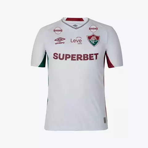Camisa Fluminense II 25/26 - Torcedor Umbro Feminino -Branca com detalhes em vermelho e verde com todos os patrocínios - comprar online