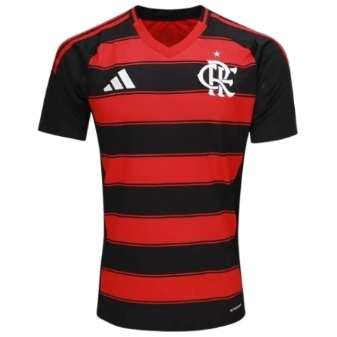 Camisa Flamengo I 25/26 - Torcedor Adidas Masculina - Preta e vermelha - comprar online
