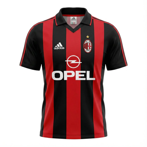 Camisa Milan Retrô 2000/01 Vermelha e Preta - Adidas - comprar online