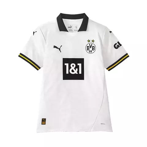 Camisa Borussia Dortmund III 24/25 - Torcedor Puma Feminina - Branca com detalhes em preto e amarelo