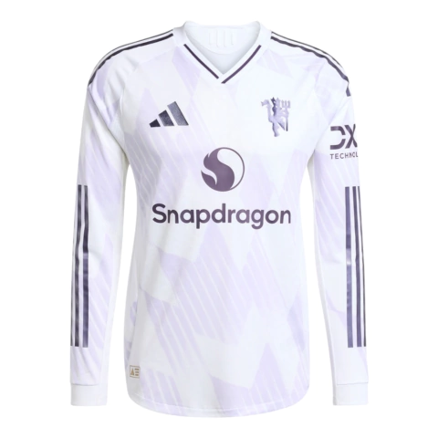 Camisa Manchester United II 25/26 manga longa - Torcedor Adidas Masculina - Branca e roxa