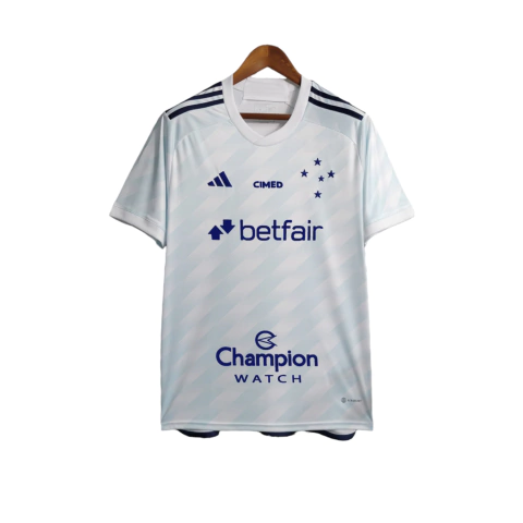 Camisa Cruzeiro III 23/24 Adidas Torcedor Masculina - Camisa Branca com detalhes em azul com todos os patrocinios