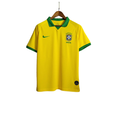 Camisa Seleção Brasileira I 19/20 Torcedor Masculina -Amarela com a Gola Verde