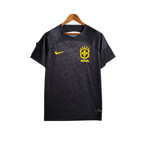 Camisa Goleiro Seleção Brasileira 22/23 Nike Torcedor Masculina - Preta com detalhes em amarelo
