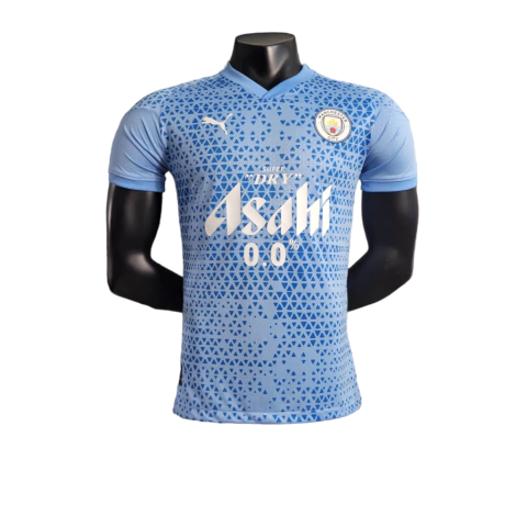 Camisa Manchester City Treino 23/24 - Jogador Puma Masculina - Azul com detalhes em branco