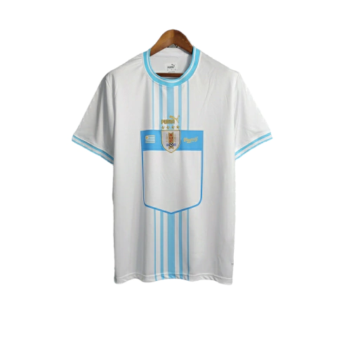Camisa Seleção Uruguay II 22/23 - Torcedor Puma Masculina - Azul com detalhes em branco
