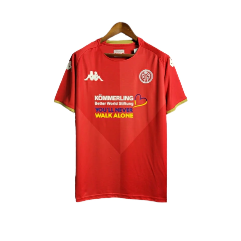 Camisa Mainz I 22/23 - Torcedor Kappa Masculina - Vermelha com detalhes em branco