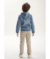 BLUSAO COM RECORTE E MOLETOM JEANS - loja online