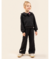 CONJUNTO MOLETOM FELPADO PRETO MENINA BUGBEE